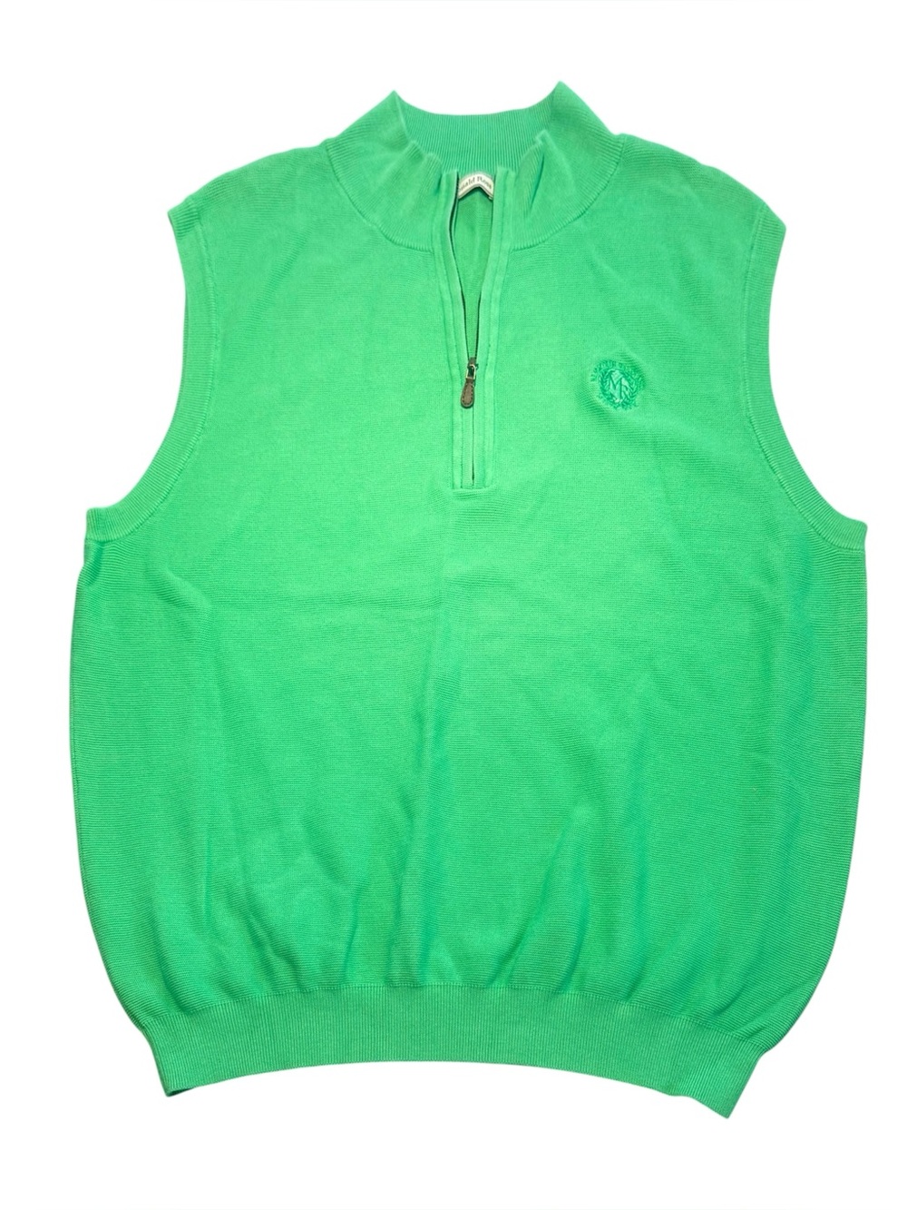 Donald Ross Men's Cotton Green Quarter Zip Knit Golf Vest Size XL
